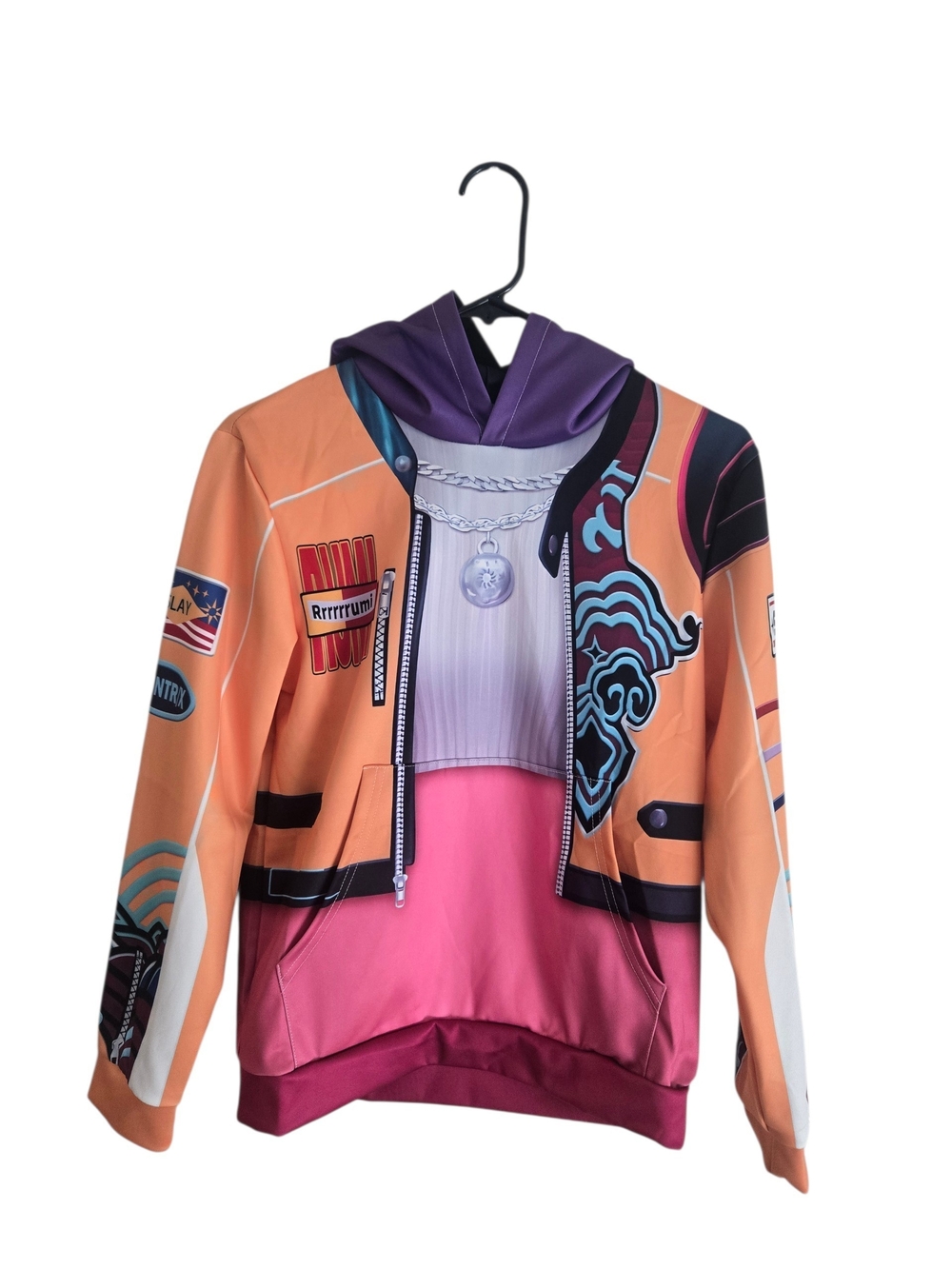 Netflix K-Pop Demon Hunters Rumi Cosplay Costume Hoodie Girls Size 10-12 NWOT